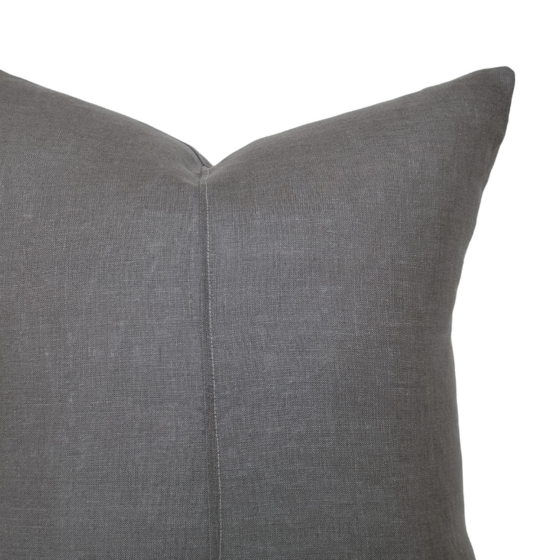 Logan | Slate Gray Linen Pillow Cover