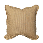 Textured pillow with ruffled edges on a white background