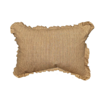 Textured rectangular pillow with ruffled edges on a white background