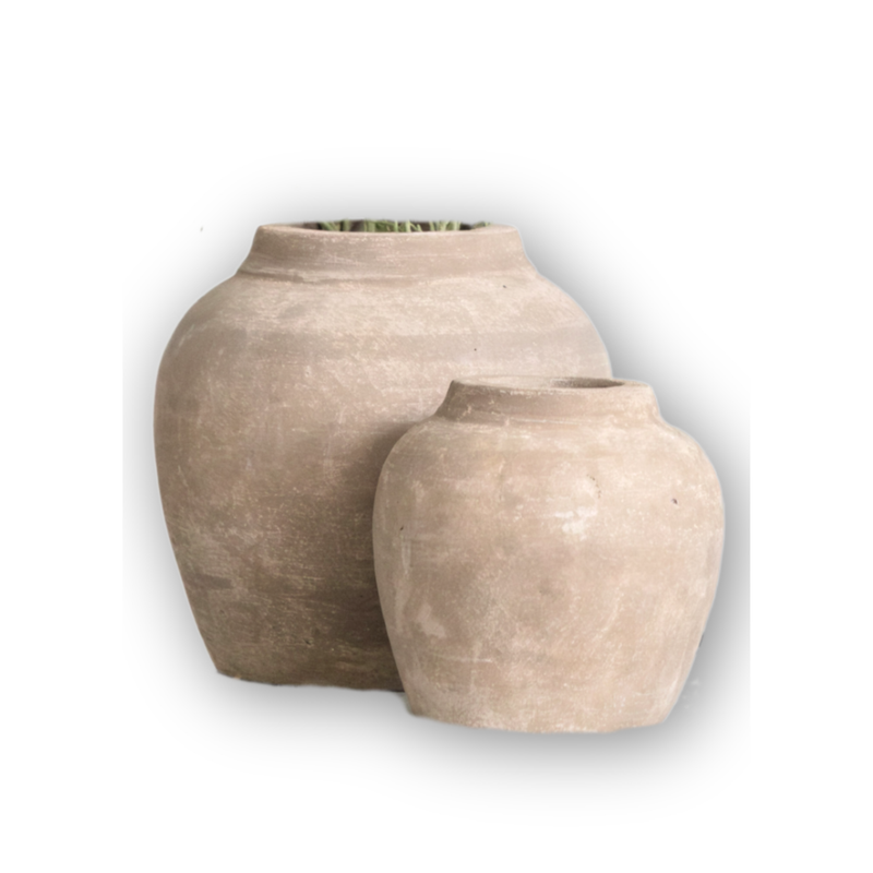 Light Tan Vintage Inspired Vase