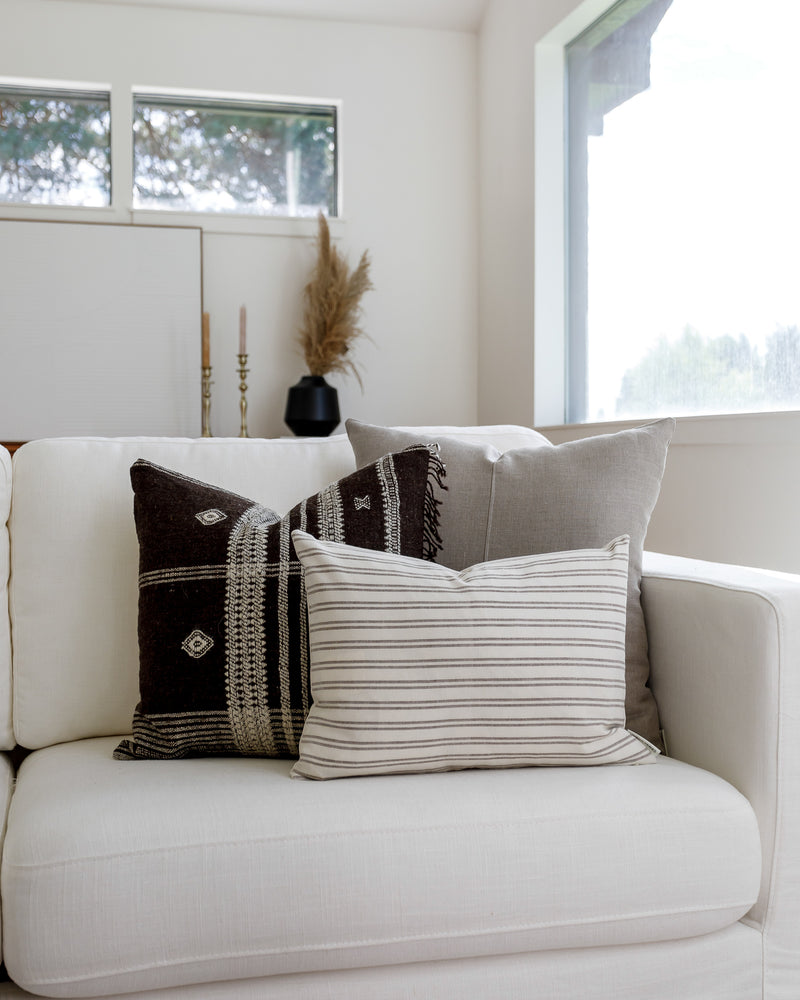 Hewitt | Ivory Brown Stripe Pillow Cover