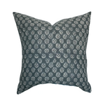 Bailey | Navy Blue Floral Handblock Pillow Cover