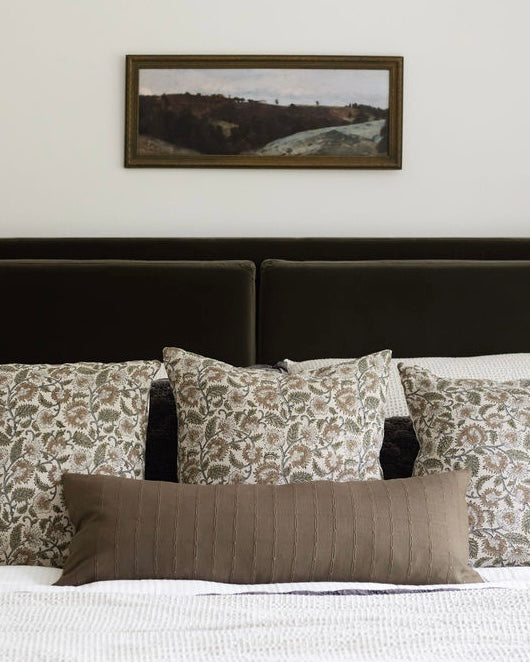 Graham | Cedar Brown Woven Stripe Pillow Cover