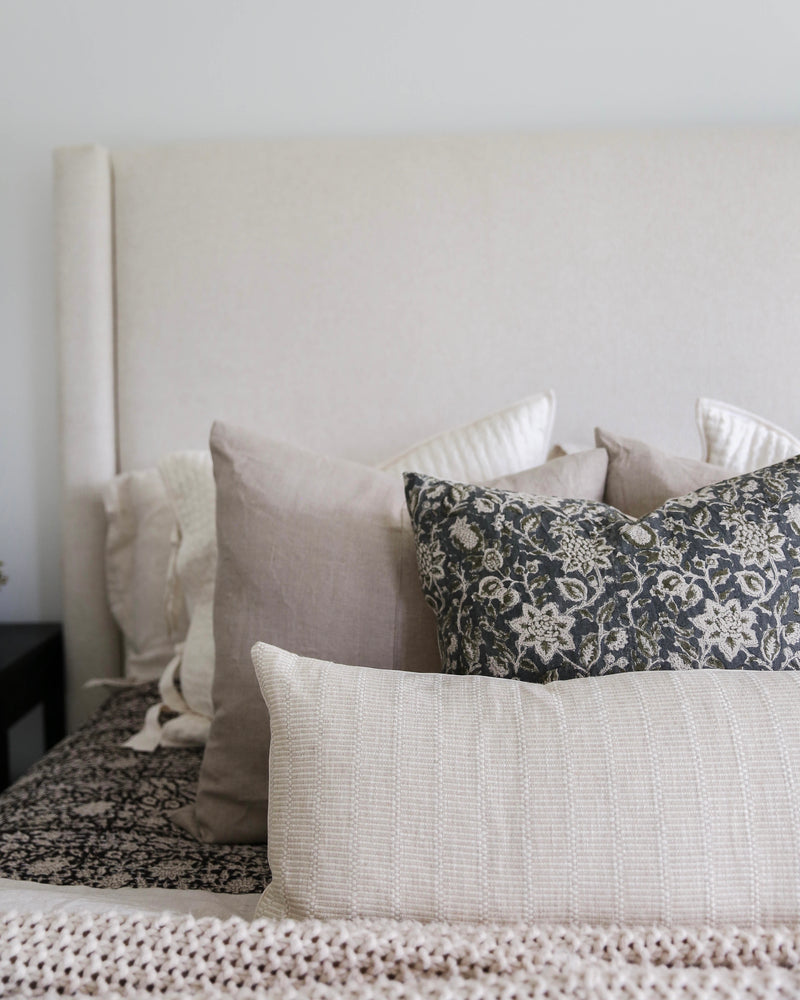 Hadley | Woven Cream & Sand Stripe Pillow Cover