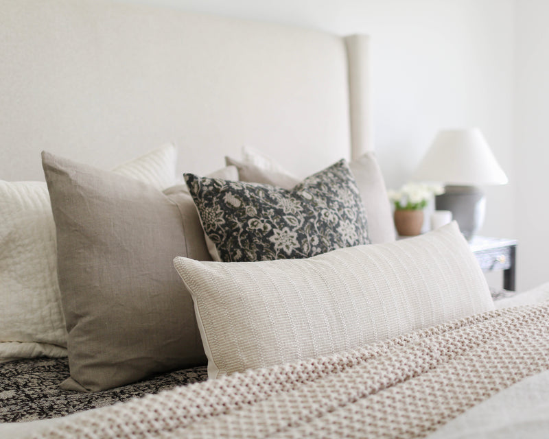 Hadley | Woven Cream & Sand Stripe Pillow Cover