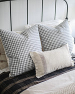 Elena | Soft Brown Stripe Ruffle Pillow Cover