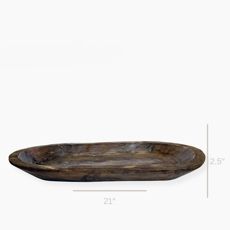 Vintage Wood Dough Bowl | Large