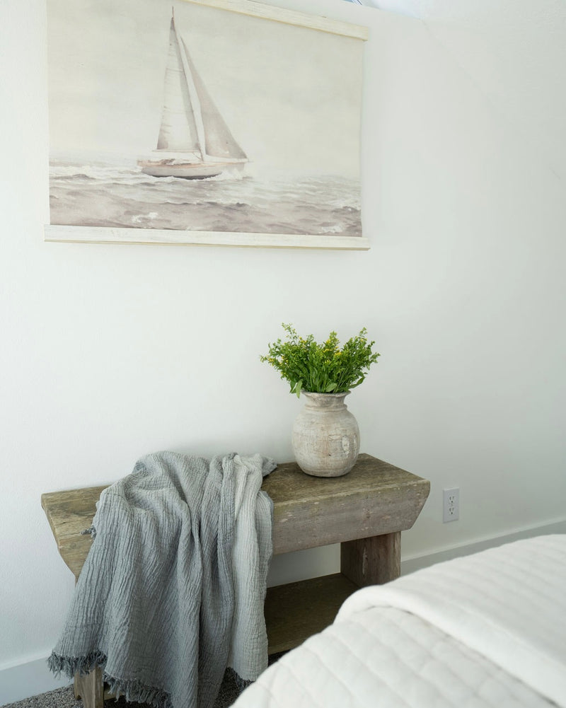 Charcoal Gray Muslin Throw Blanket