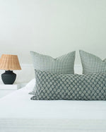 Bailey | Navy Blue Floral Handblock Pillow Cover
