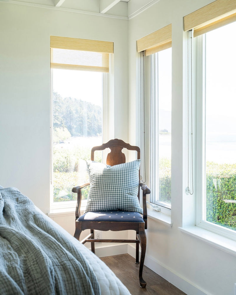 Quincy | Sage Green Linen Gingham Pillow Cover
