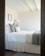 Lauren | Dusty Blue Floral Handblock Pillow Cover