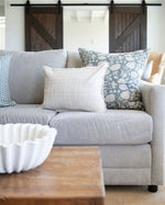 Teddy | Woven Cream Plaid Linen Pillow Cover