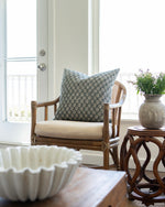 Bailey | Navy Blue Floral Handblock Pillow Cover