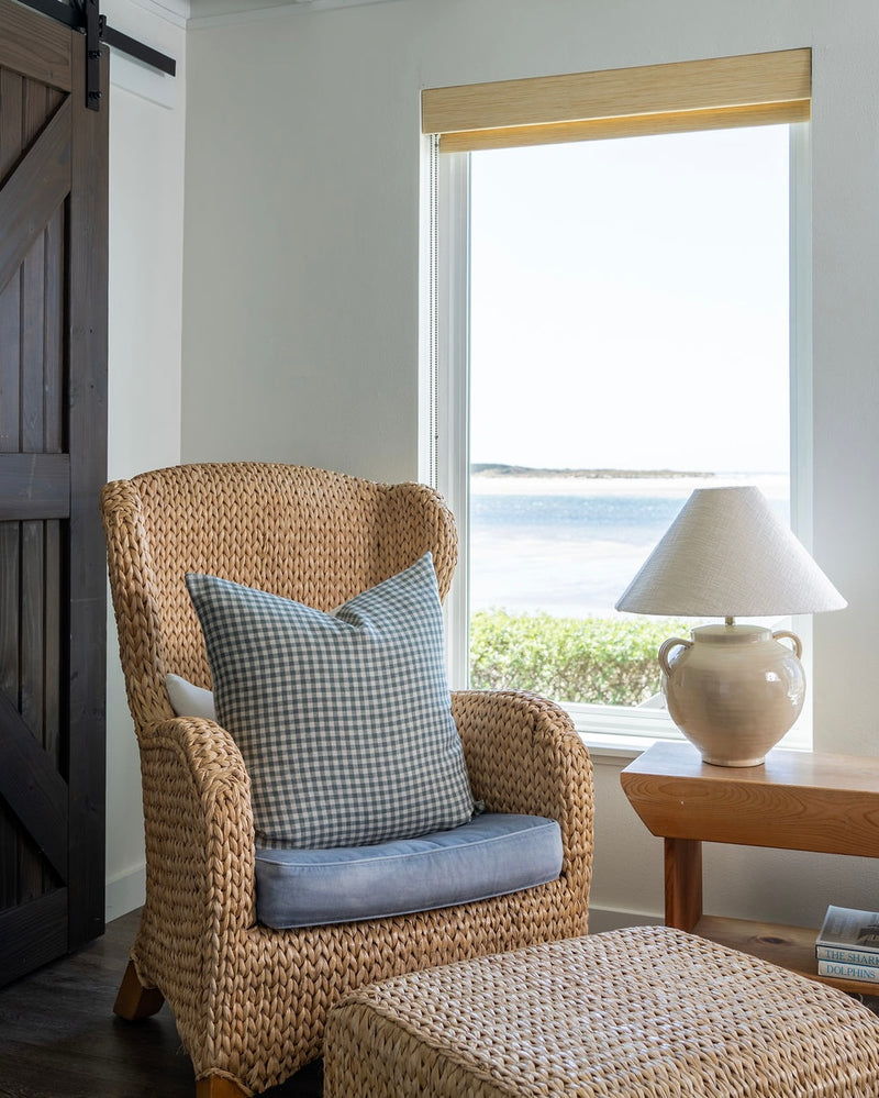 Quincy | Sage Green Linen Gingham Pillow Cover