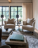 Evan | Soft Brown Gingham Handblock Pillow Cover