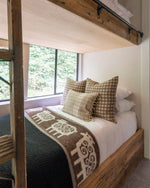 Evan | Soft Brown Gingham Handblock Pillow Cover