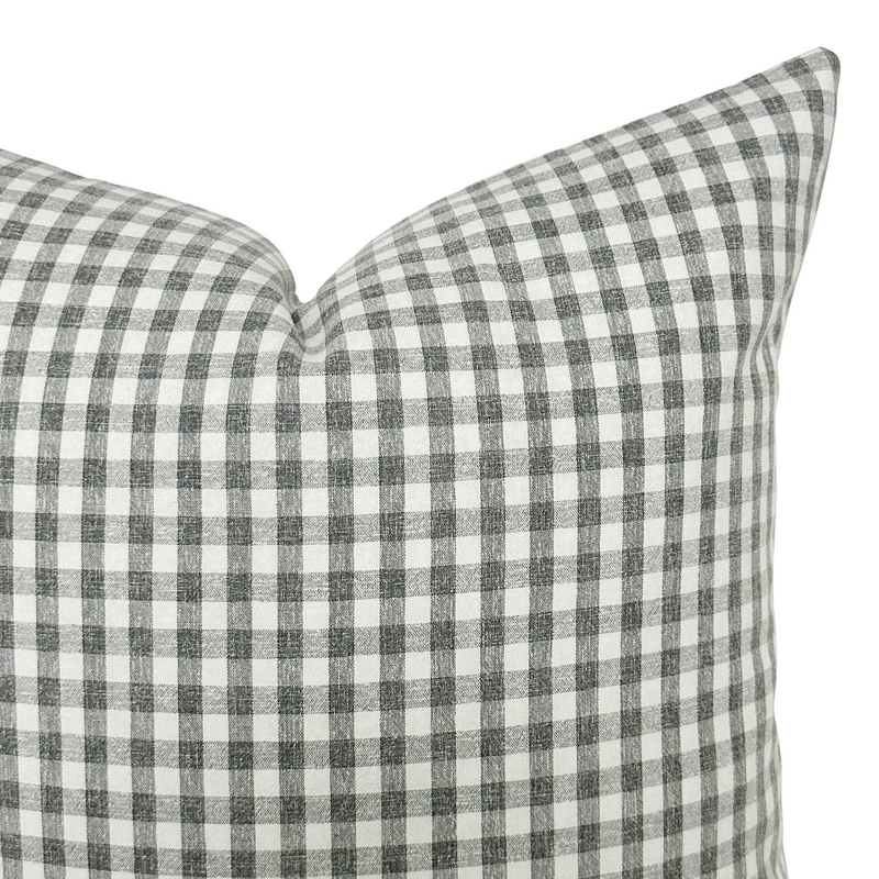 Dean | Dark Navy Gingham Pillow Cover