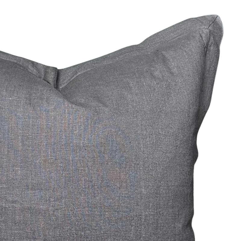 Gray textured pillow on a white background