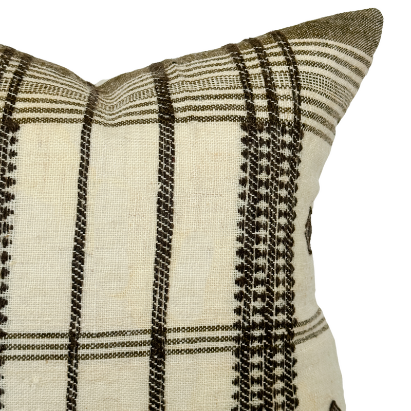 PRE-ORDER | Ezra | Tan Brown Indian Wool Pillow Cover
