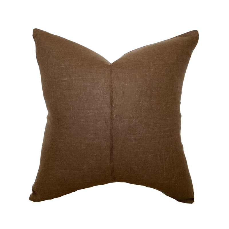 Heath | Rich Brown Linen Pillow Cover