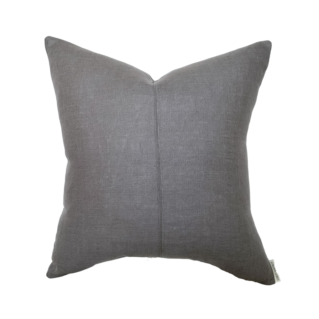 The Company Store Linen Gray Solid Machine Washable 26 in. x 26 in. Throw  Pillow Cover 83146-26-GRAY - The Home Depot