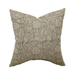 Sydney | Neutral Floral Gray Handblock Pillow Cover