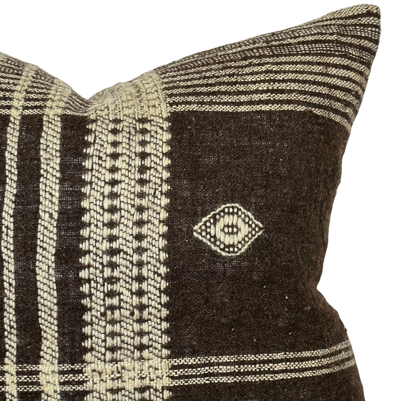 Warren | Deep Brown Indian Wool Pillow Cover