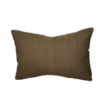 Brown textured pillow on a white background