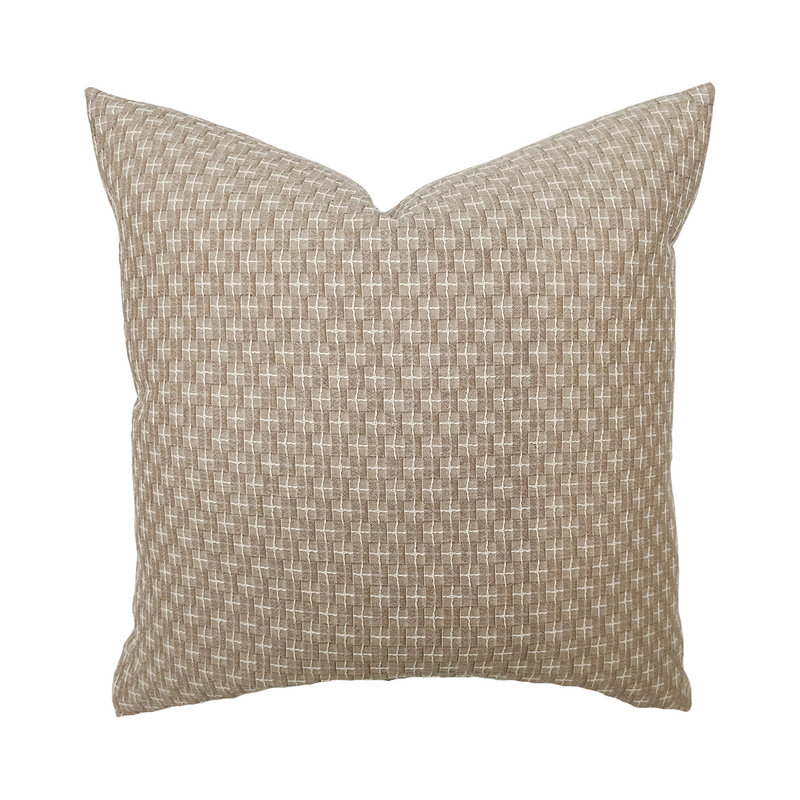 Nolan | Soft Brown Woven Pillow Cover