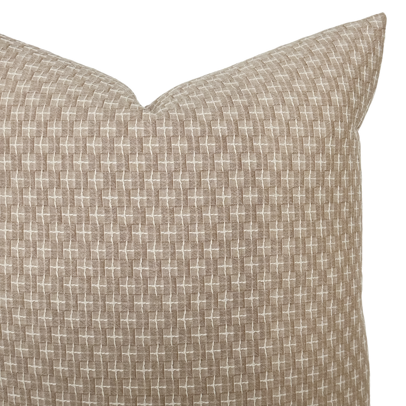 Nolan | Soft Brown Woven Pillow Cover