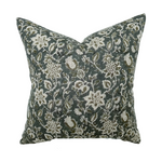 Willow | Deep Blue & Sage Floral Pillow Cover