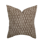 Andie | Warm Brown Floral Handblock Pillow Cover