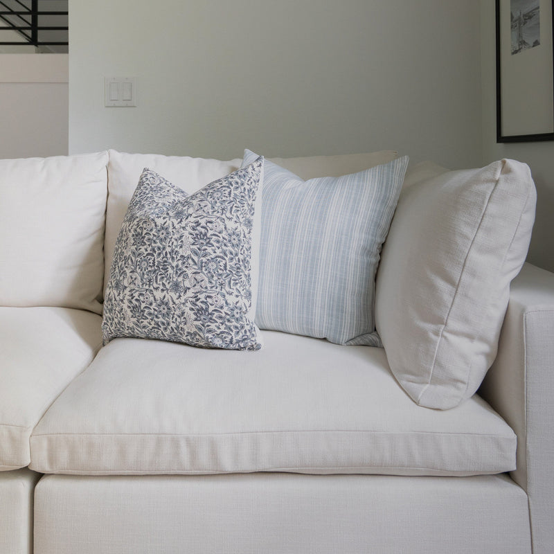 Harper | Floral Blue Handblock Pillow Cover