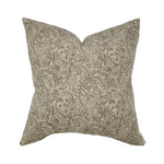 Drew | Natural Tan Floral Handblock Pillow Cover