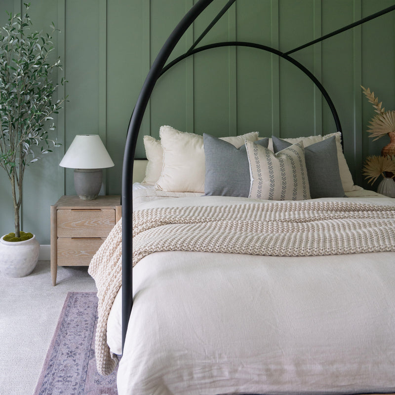 Eden | Flax Linen Handblock Pillow Cover