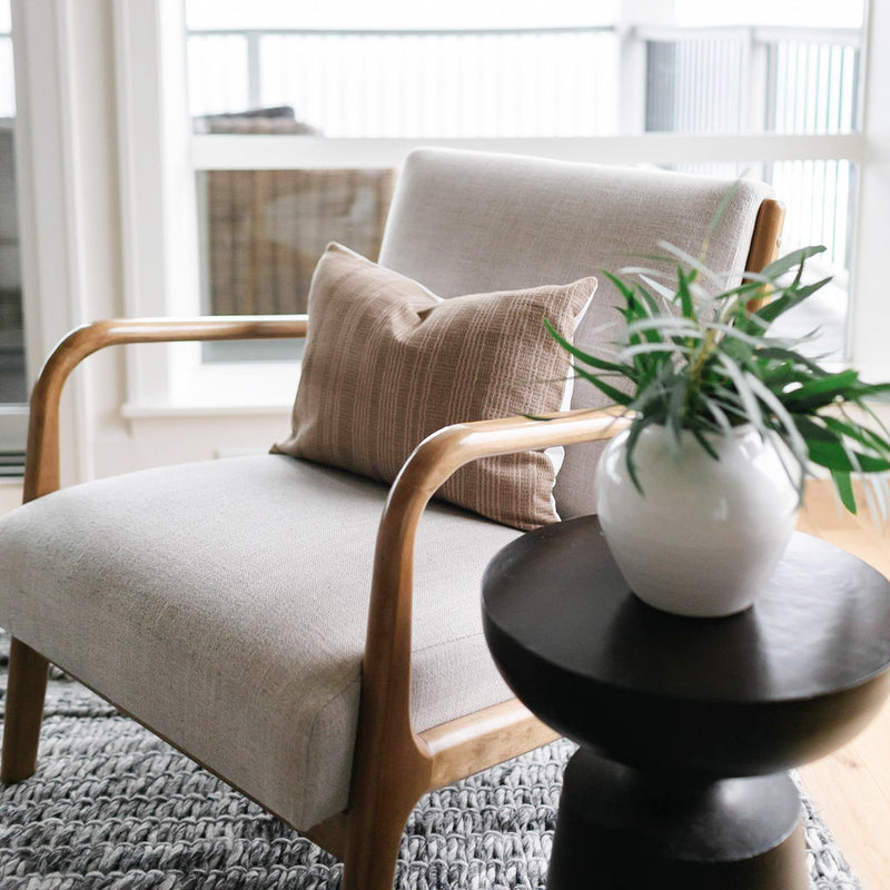 Clyde | Brown Woven Stripe Pillow Cover
