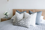 Wren | Soft Gray Handblock Pillow Cover