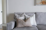 Riley | Woven Ivory Oatmeal Stripe Pillow Cover