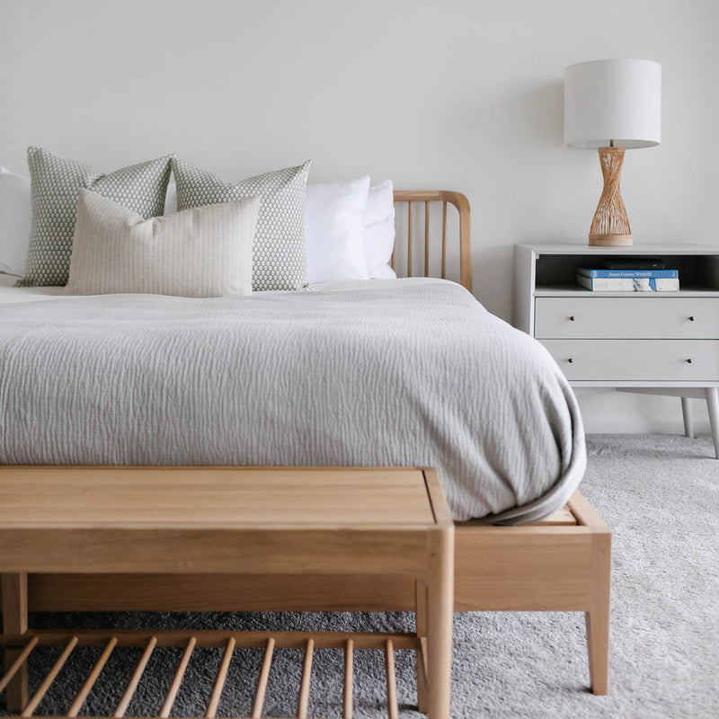 Owen | Olive Handblock Pillow Cover
