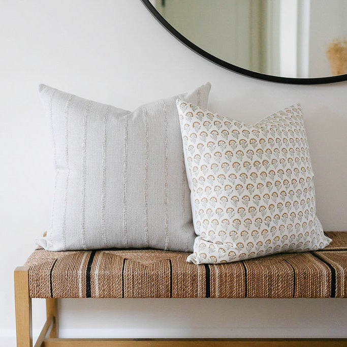 Chloe | Sandy Beige Stripe Pillow Cover