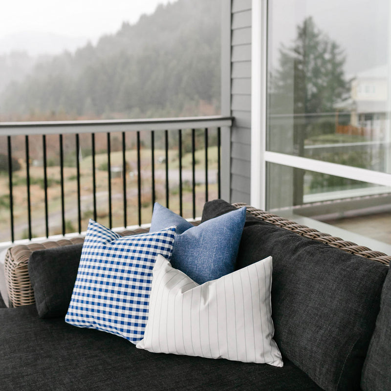 Sailor | Blue Gingham Outdoor Pillow Cover