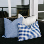 Sailor | Blue Gingham Outdoor Pillow Cover