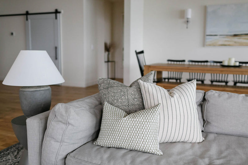 Walker | Natural Black Stripe Pillow Cover