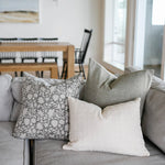 Wren | Soft Gray Handblock Pillow Cover