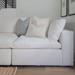Silas | Muted Blue Floral Handblock Pillow Cover