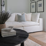 Mara | Dusty Blue Floral Handblock Pillow Cover