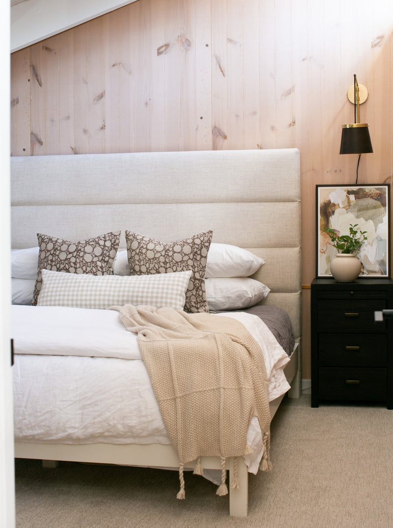 Roe | Ivory Tan Gingham Pillow Cover