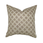 Olivia | Natural Floral Handblock Pillow Cover