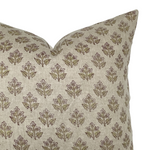 Olivia | Natural Floral Handblock Pillow Cover