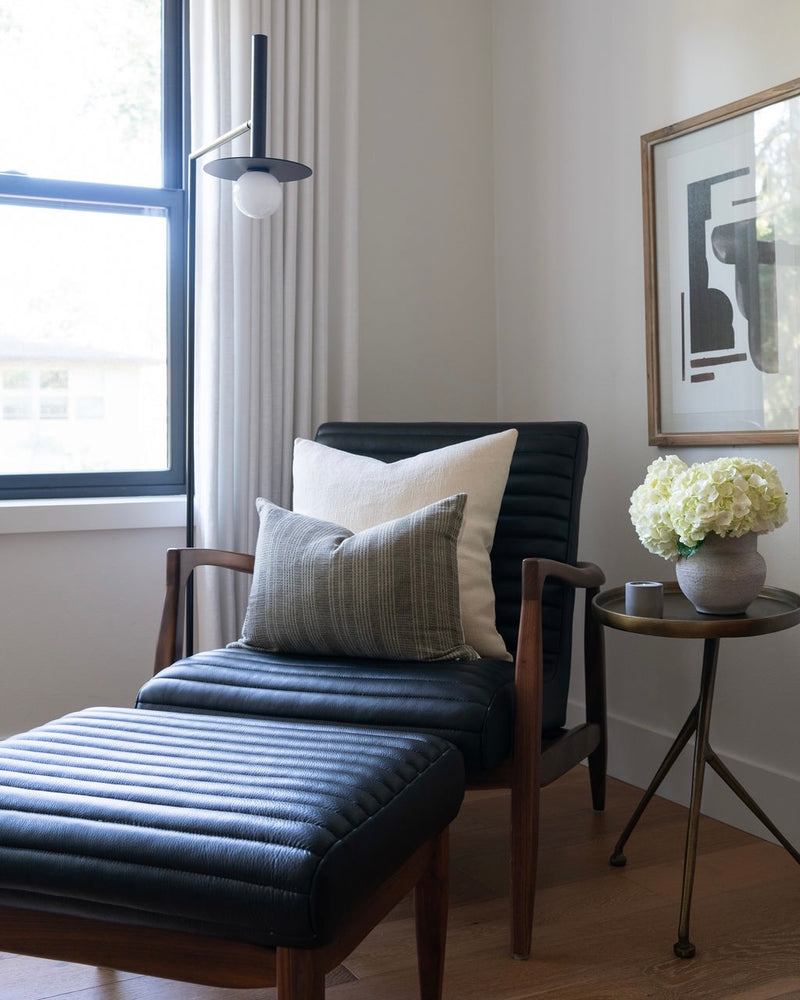 Davis | Olive Woven Stripe Pillow Cover